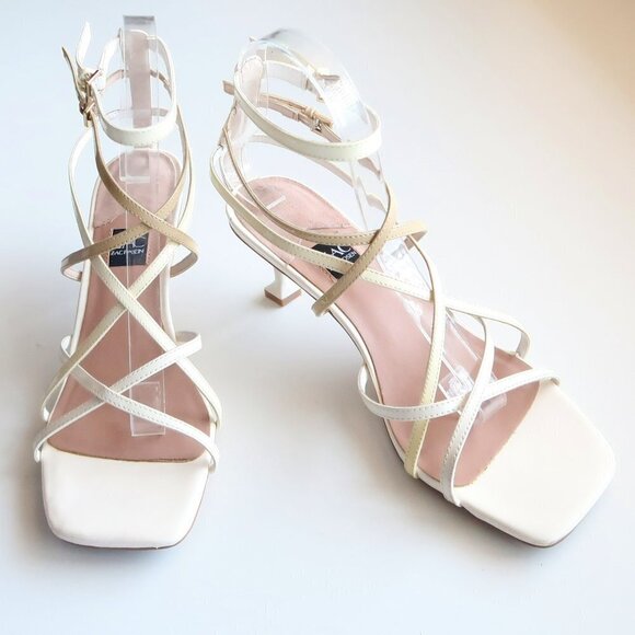 Zac Posen Angie White Patent Leather Strappy Square Toe Sandals Summer Shoes 8 - Picture 16 of 16